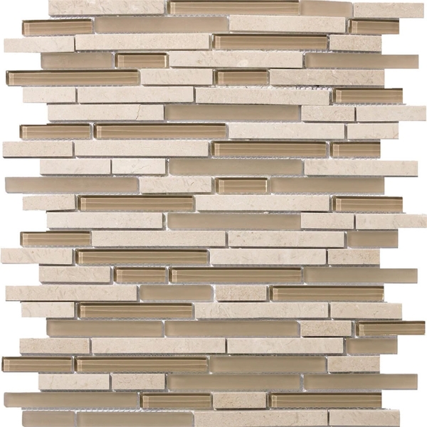 Picture of Emser Tile - Lucente Glass and Stone Linear Mosaic Blend Murano
