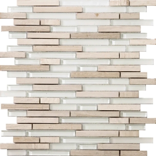 Picture of Emser Tile - Lucente Glass and Stone Linear Mosaic Blend Andrea