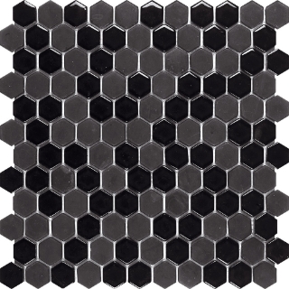 Picture of Bati Orient - Mix Mosaic Hexagon Glass Black Matte & Glossy