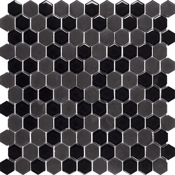 Picture of Bati Orient - Mix Mosaic Hexagon Glass Black Matte & Glossy