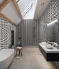 Picture of Roca - Rockart Mosaics Oval Nero Marquina Thassos