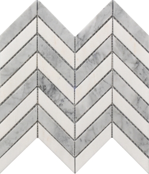 Picture of Roca - Rockart Mosaics Chevron White Gray