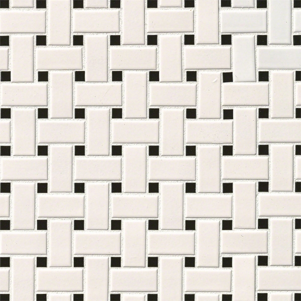 Picture of MS International - Retro Mosaic Matte Black White Basket Weave