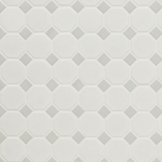 Picture of MS International - Retro Mosaic Matte White Gray Octagon