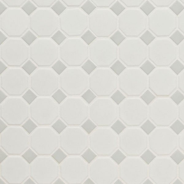 Picture of MS International - Retro Mosaic Matte White Gray Octagon