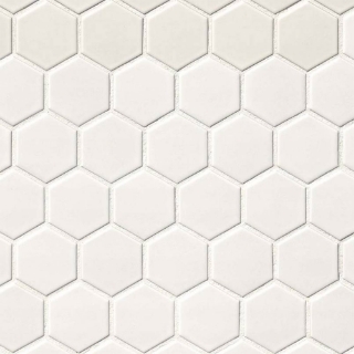 Picture of MS International - Retro Mosaic Matte White Hexagon