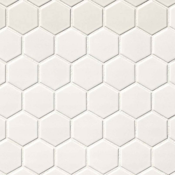 Picture of MS International - Retro Mosaic Matte White Hexagon