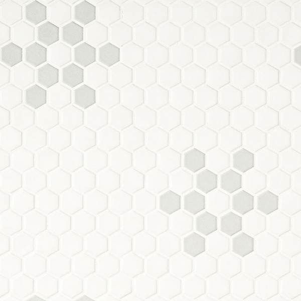 Picture of MS International - Retro Mosaic Matte White Gray Mod Petal