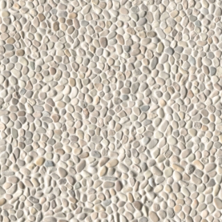 Picture of MS International - Rio Lago Pebble Mosaics 12 X 12 Tumbled Ivory White