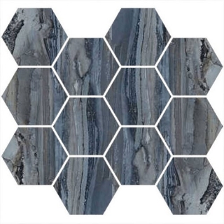 Picture of Happy Floors - Exotic Stone Hexagon Mosaic Lagoon Polished