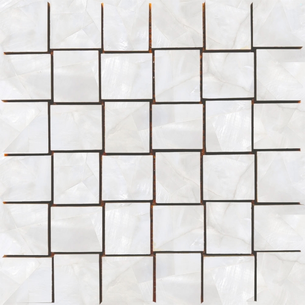 Picture of Tesoro - Mother of Pearl Basketweave Mosaic Silver Matte