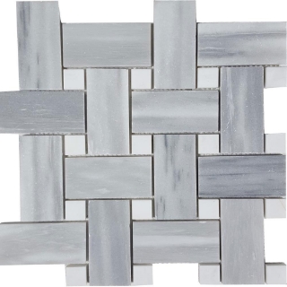 Picture of Tesoro - Pietra Antica Antiqued Stones Basketweave Mosaic Cirrus Dolomiti