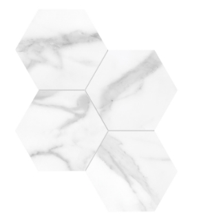 Picture of Tesoro - La Marca 6 Hex Mosaic Matte Statuario Nuovo