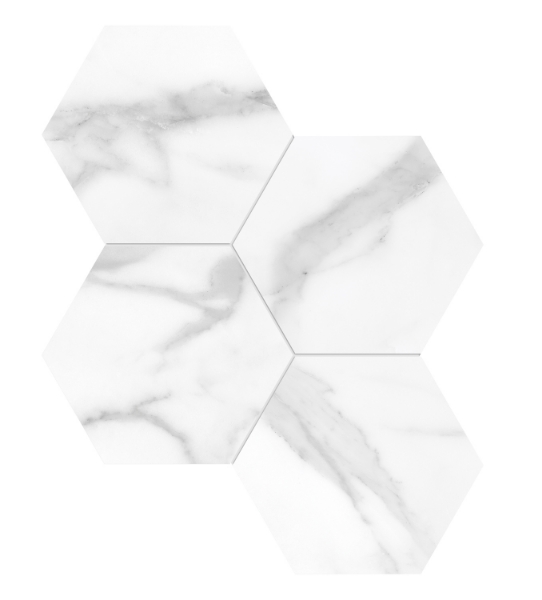 Picture of Tesoro - La Marca 6 Hex Mosaic Polished Statuario Nuovo