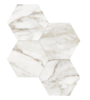 Picture of Tesoro - La Marca 6 Hex Mosaic Matte Calacatta Paonazzo
