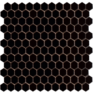 Picture of American Wonder Porcelain - Arctic Style Assorted Mosaics Black Penny Hexagon