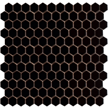 Picture of American Wonder Porcelain - Arctic Style Assorted Mosaics Black Penny Hexagon