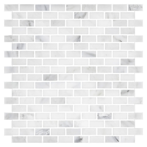 Picture of Elon Tile & Stone - Brick Mosaics Pearl White Mini Brick Polished