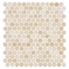 Picture of Elon Tile & Stone - 1 Rounds Mosaics Cross-Cut Light Ivory Travertine Honed
