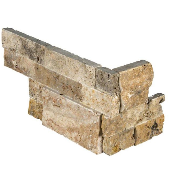 Picture of MS International - RockMount Stacked Stone L Corner 6 X 12 x 6 Tuscany Scabas
