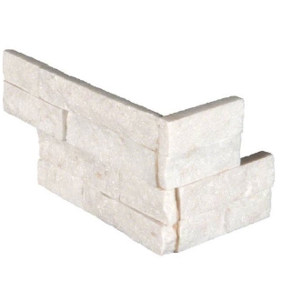 Picture of MS International - RockMount Stacked Stone L Corner 6 X 12 x 6 Arctic White