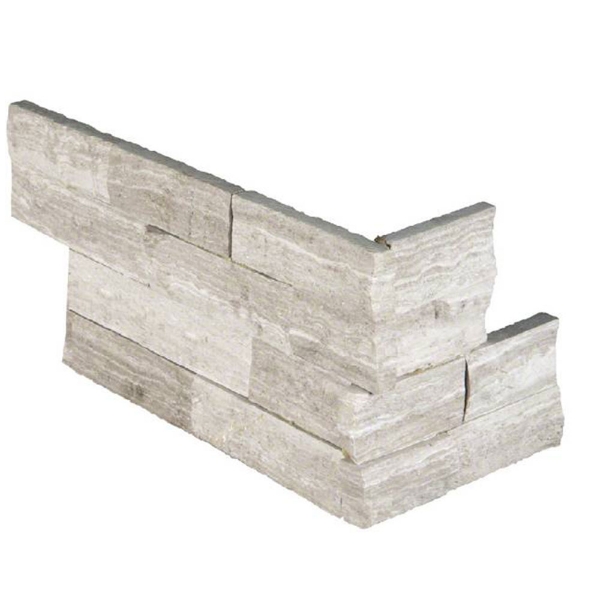 Picture of MS International - RockMount Stacked Stone L Corner 6 X 12 x 6 White Oak