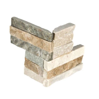 Picture of MS International - RockMount Stacked Stone L Corner 6 X 12 x 6 Golden Honey