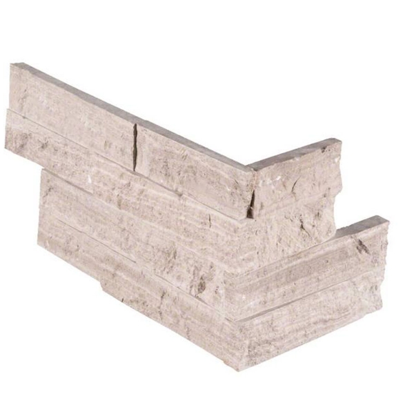 Picture of MS International - RockMount Stacked Stone L Corner 6 X 12 x 6 Gray Oak