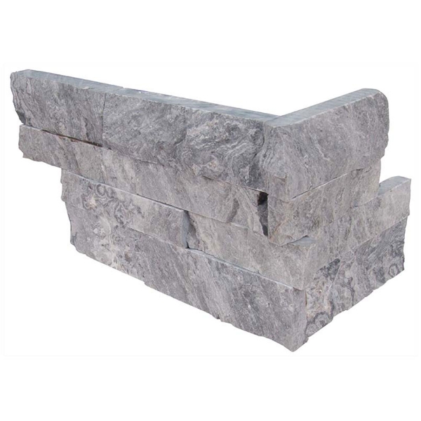 Picture of MS International - RockMount Stacked Stone L Corner 6 X 12 x 6 Glacial Grey