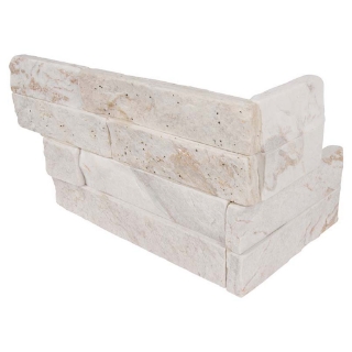 Picture of MS International - RockMount Stacked Stone L Corner 6 X 12 x 6 Royal White