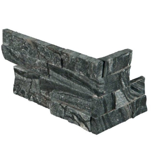 Picture of MS International - RockMount Stacked Stone L Corner 6 X 12 x 6 Glacial Black