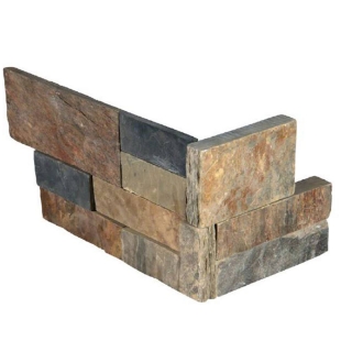 Picture of MS International - RockMount Stacked Stone L Corner 6 X 12 x 6 Gold Rush