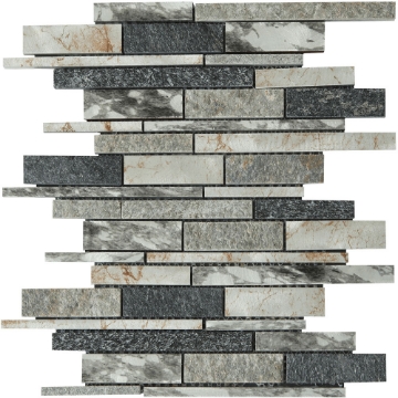 Picture of Bati Orient - Mix Mosaic Baguette Stone Grey/Beige/Black Aluminum Mix