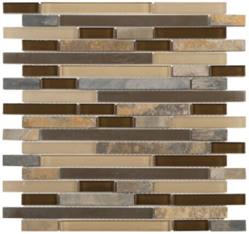Picture of Bati Orient - Mix Mosaic Baguette Beige Brown Slate Glass