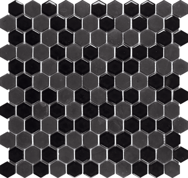 Picture of Bati Orient - Mix Mosaic Hexagon Black Glass & Marble