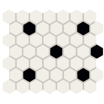 Picture of American Olean - Color Story Mosaic Hexagon Matte White/Black/Matte