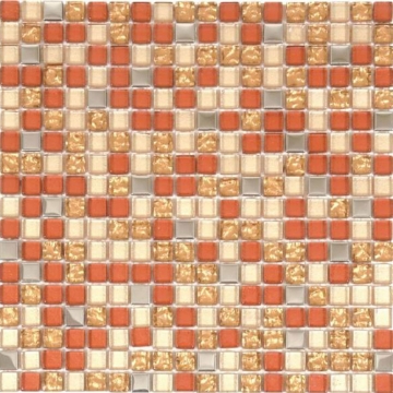 Picture of Bati Orient - Mix Mosaic 1/2 x 1/2 Beige Steel Gold Glass
