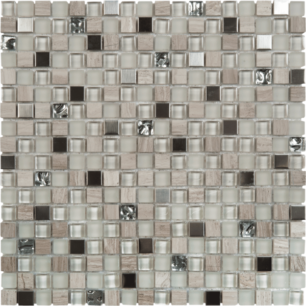 Picture of Bati Orient - Mix Mosaic 5/8 x 5/8 Mix Steel Grey Glass