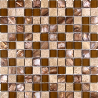 Picture of Bati Orient - Mother of Pearl Glass Marble Beige Brown Mix