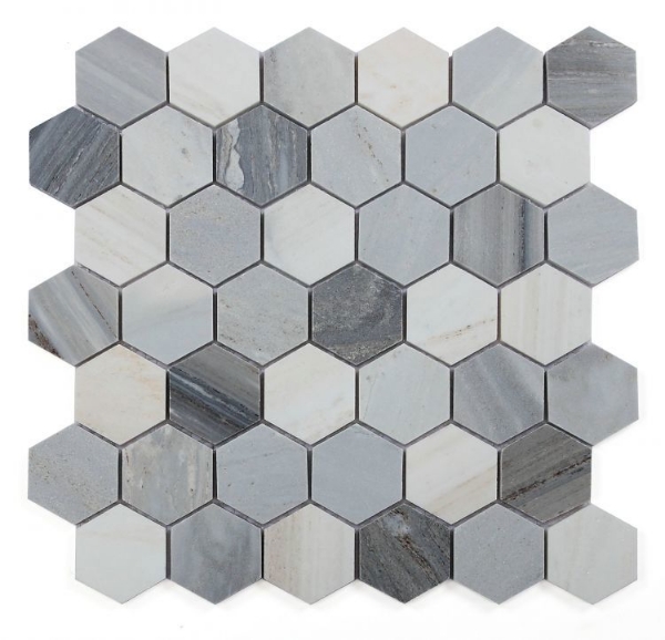 Picture of Elysium - 2 x 2 Hexagon Mosaic Italian Blue
