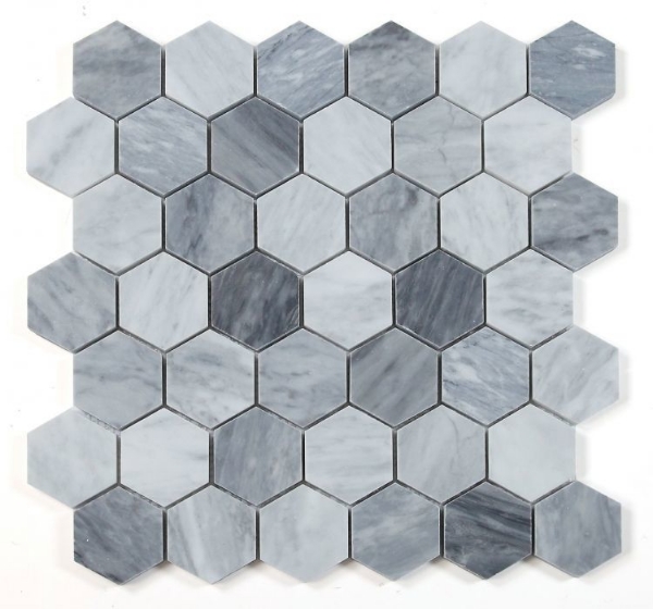 Picture of Elysium - 2 x 2 Hexagon Mosaic Mix Grey Honed