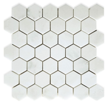 Picture of Elysium - 2 x 2 Hexagon Mosaic Snow White Honed