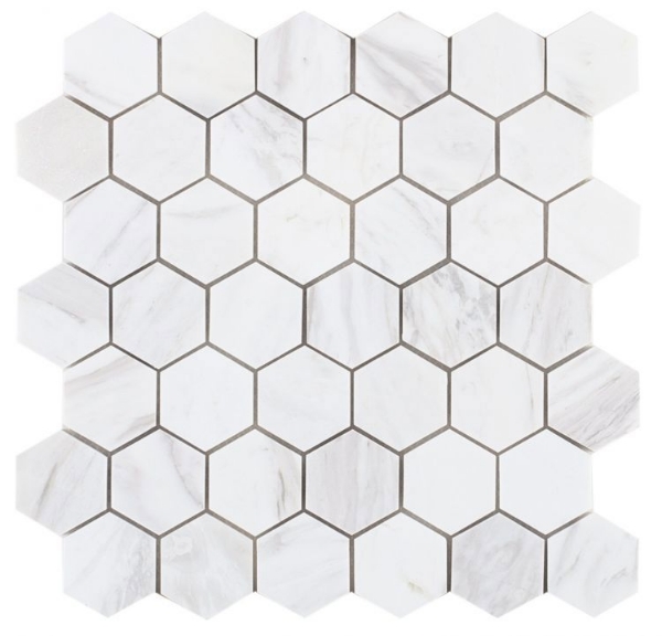 Picture of Elysium - 2 x 2 Hexagon Mosaic White