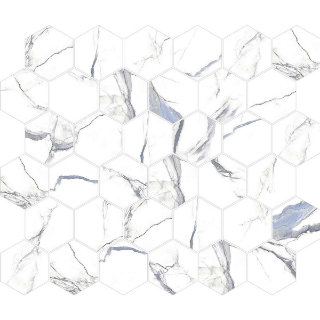 Picture of Decovita - Calacatta Hexagon Mosaic Satin Matte Aqua