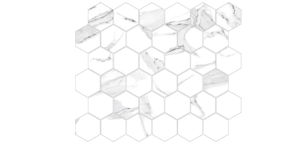 Picture of Decovita - Calacatta Hexagon Mosaic Polished White