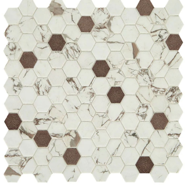 Picture of Daltile - Uptown Glass Hexagon Posh Bronze