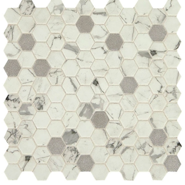 Picture of Daltile - Uptown Glass Hexagon Posh Bubbly