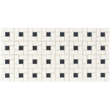 Picture of Daltile - Keystones Blends Black Dot Windmill Mosaic Arctic White  with Black Dot