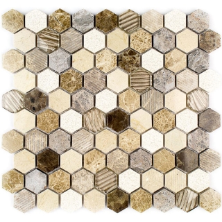 Picture of SOHO Studio Corp - Surface Tech Mosaic Hexagon Caramel