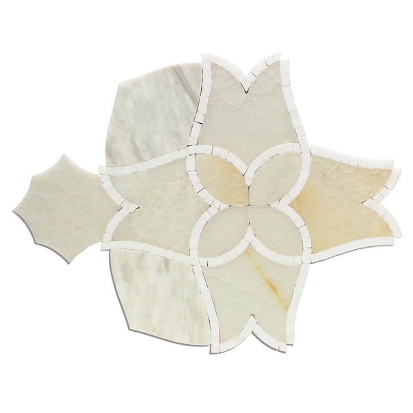 Picture of SOHO Studio Corp - Water Jet Mosaic Alstromeria White Onyx Calacatta